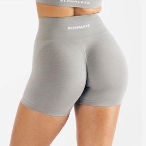 Alphalete medium grey amplify shorts, size Large